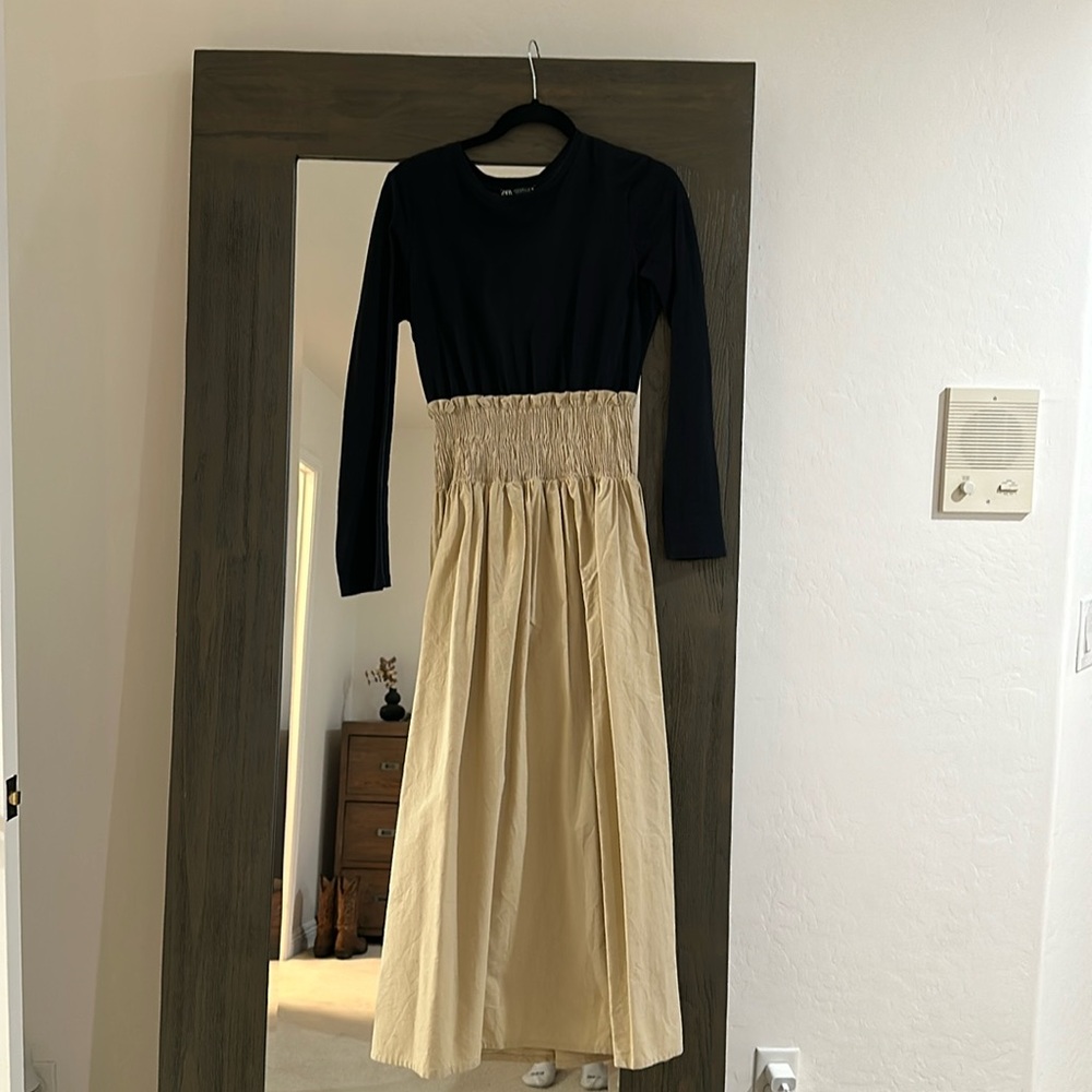 zara long sleeve maxi dress